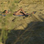 Lying naked beach skinny.