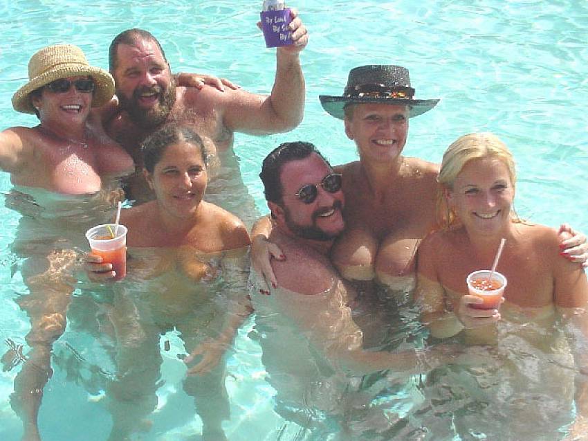 Nudist group pool photos from a private family naturist ...