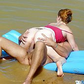 Beach cuties and men, they a fully nude.