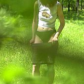 Nudist dressing after undressed walk.